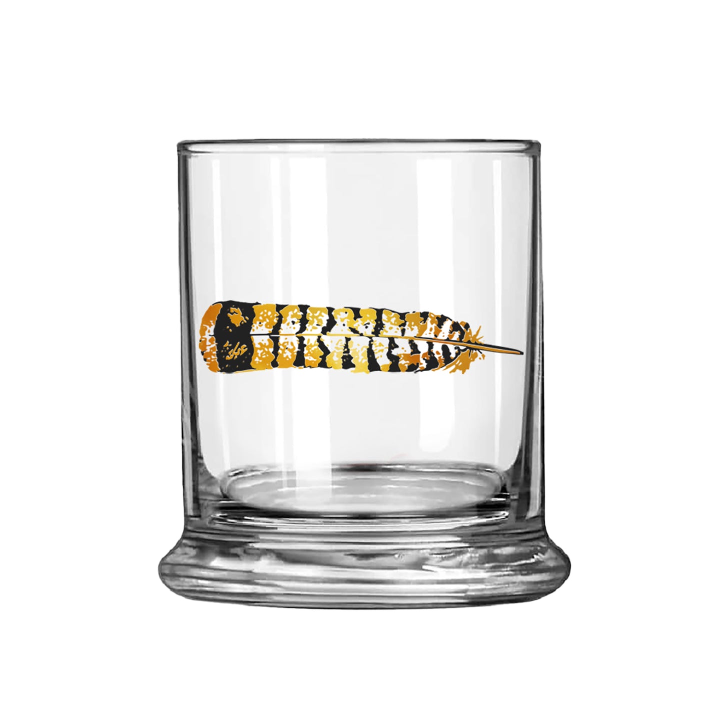 Grouse Feathers Metallic Old Fashioned Glass