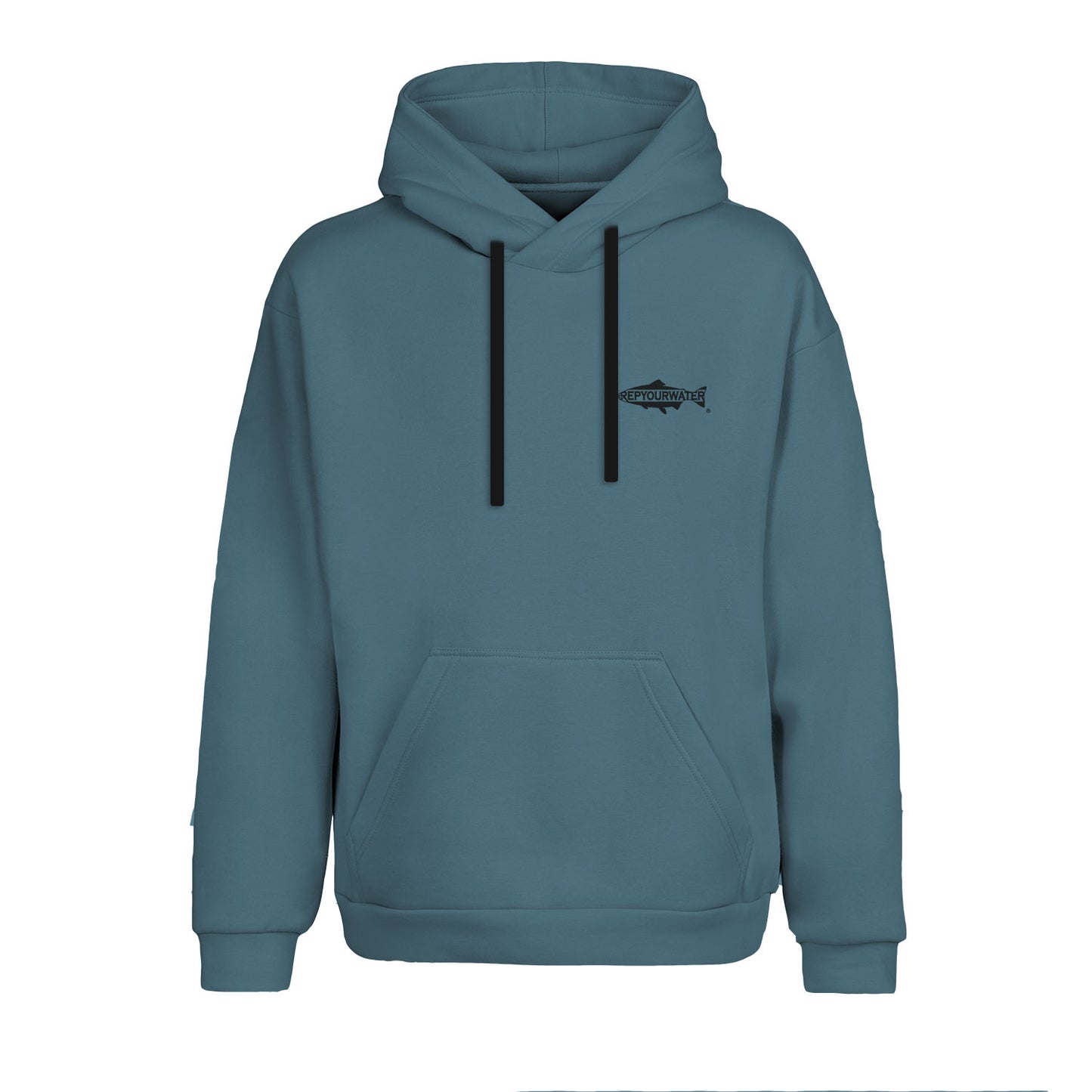 Hoodie blue with rep your water small front grapic