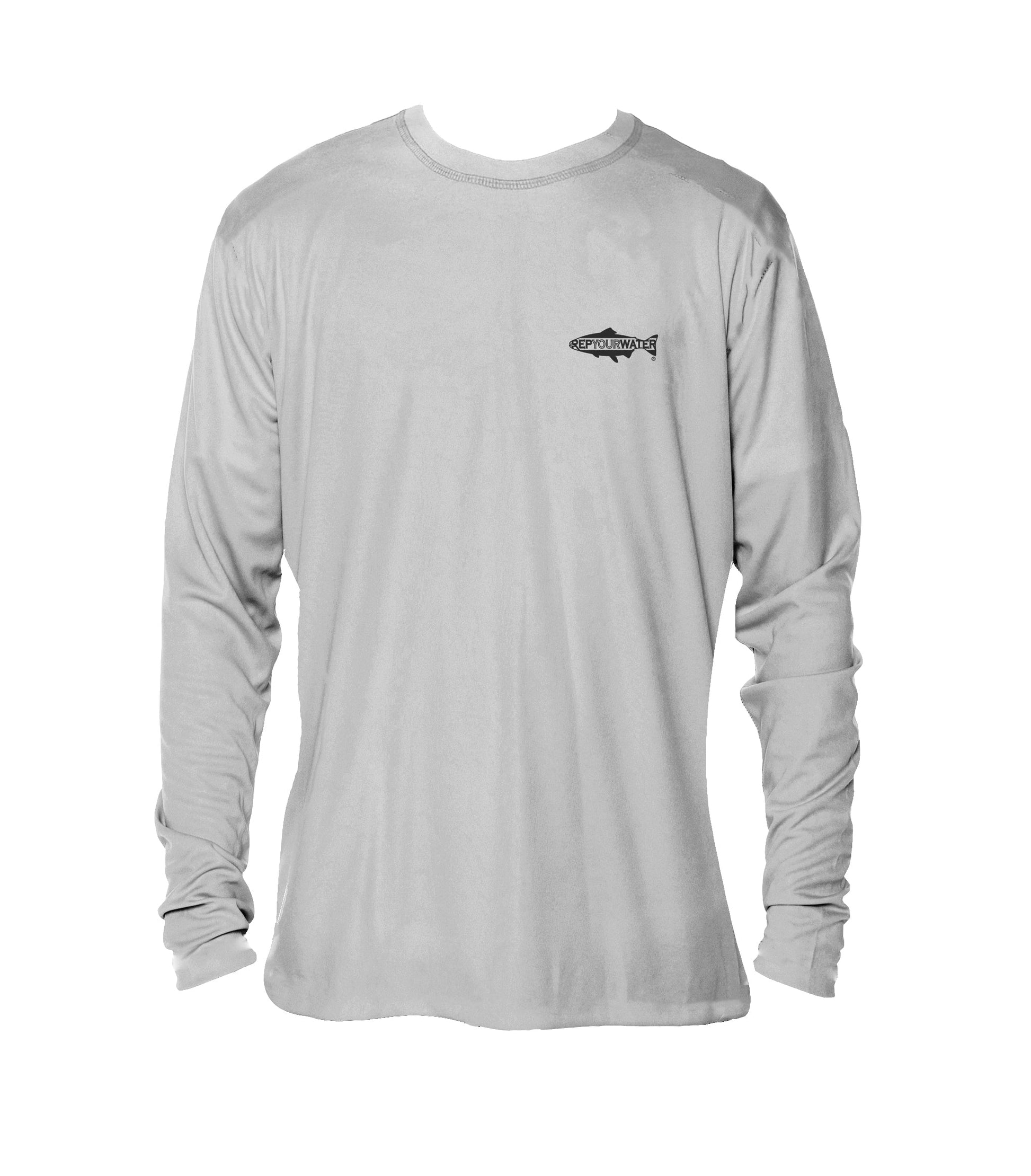 womens rep your water eco50 performance shirt blank in gray with rep your water logo on the front left chest