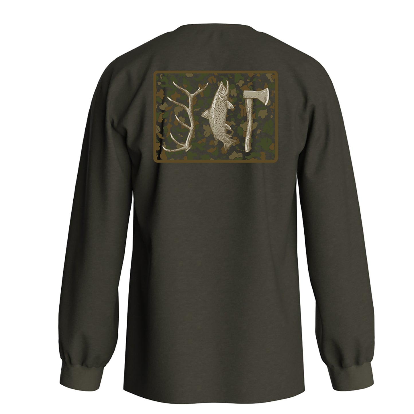 Hunt. Fish. Camp. Camo T Shirt