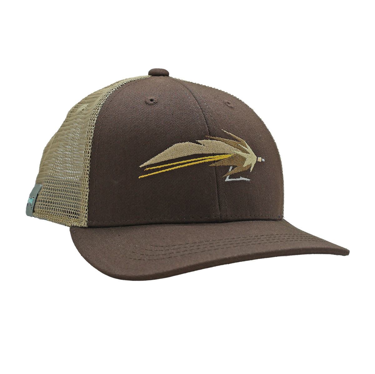Brown hat with streamer