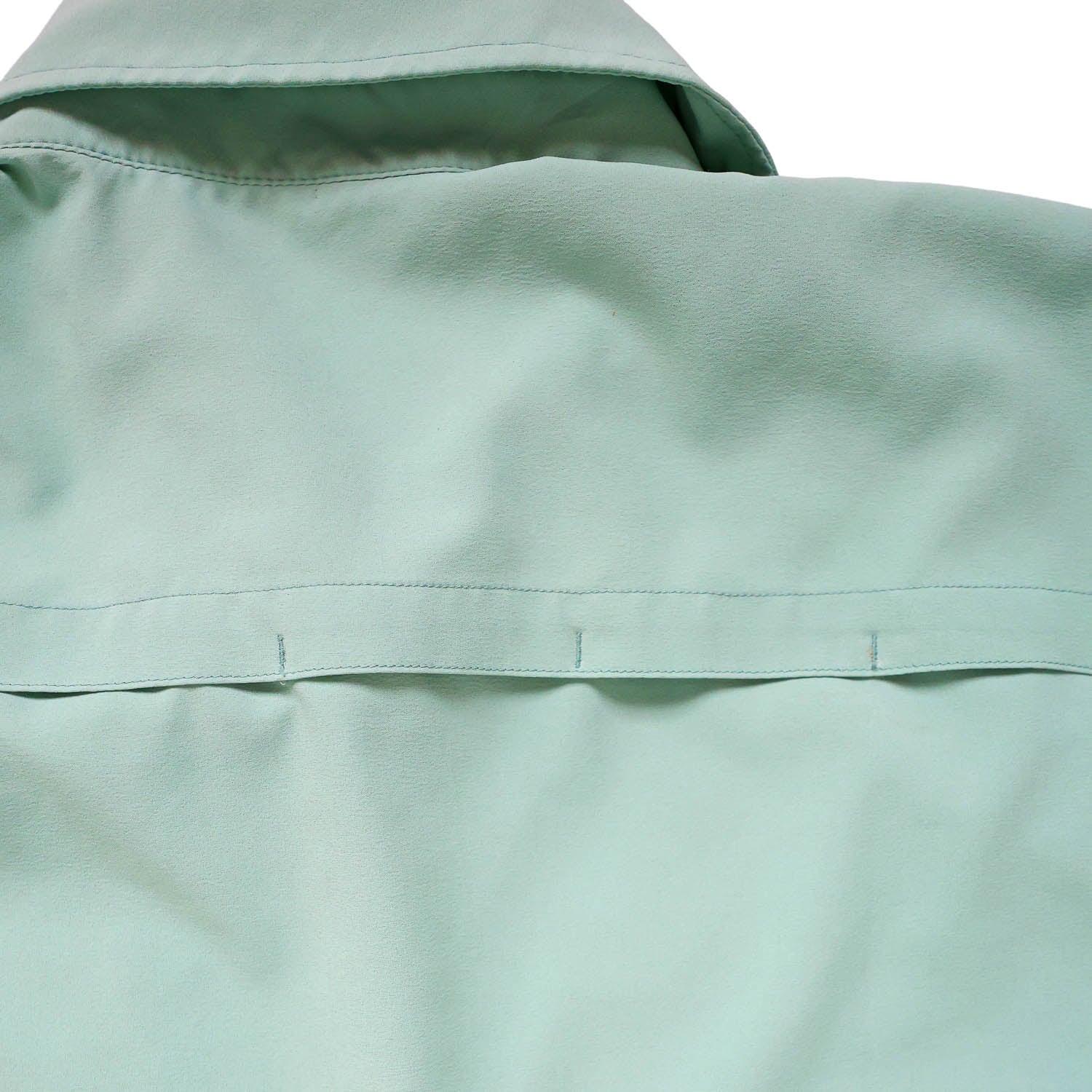 Light green/cenote collared button down ventilated back feature 