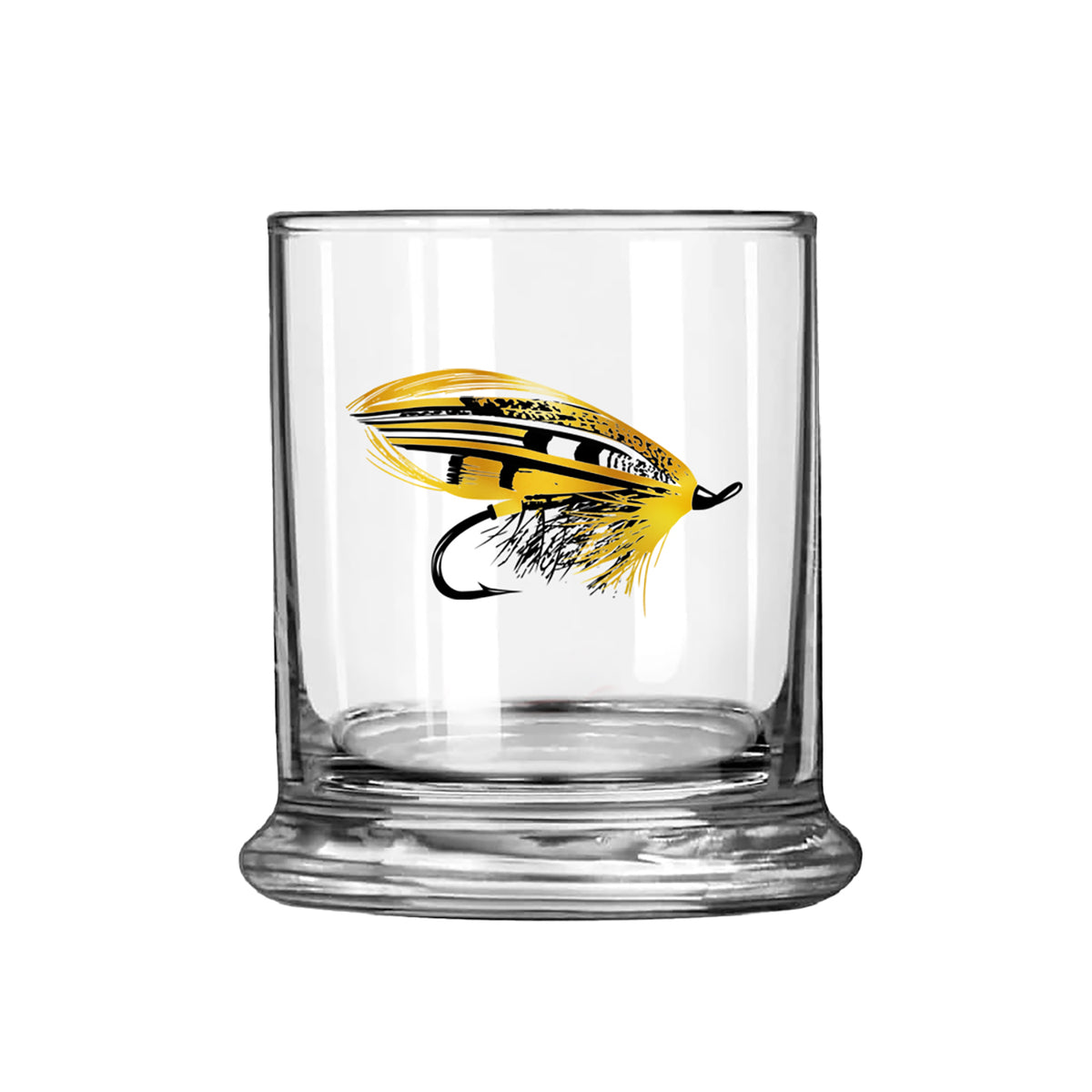 Salmon Fly, Metallic Lowball Glass