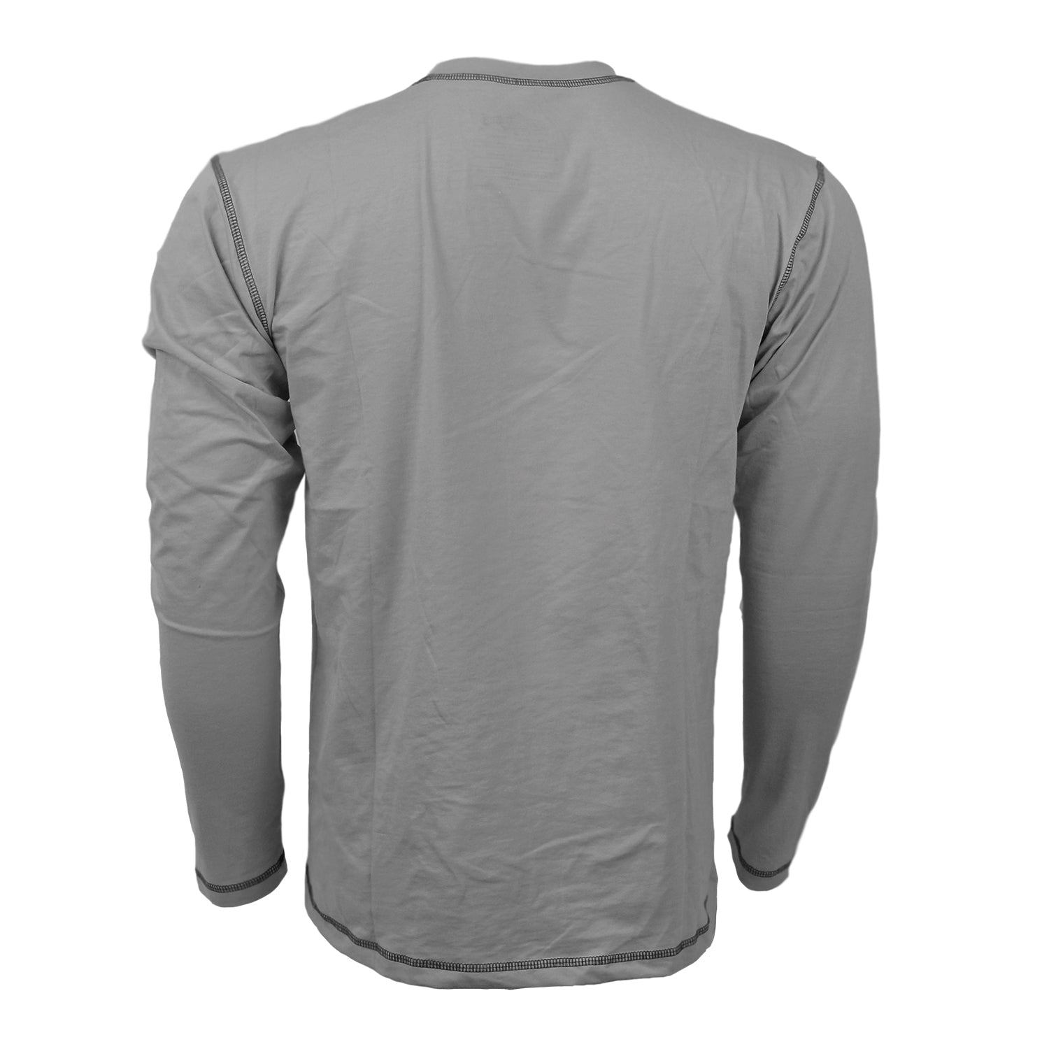 backside of all gray long sleeve sun shirt